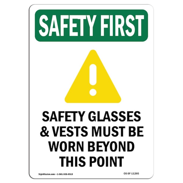 OSHA, Glasses & Vests, 5in X 3.5in, 10PK, 3.5" W, 5" H, Portrait, PK10, OS-SF-D-35-V-11285-10PK